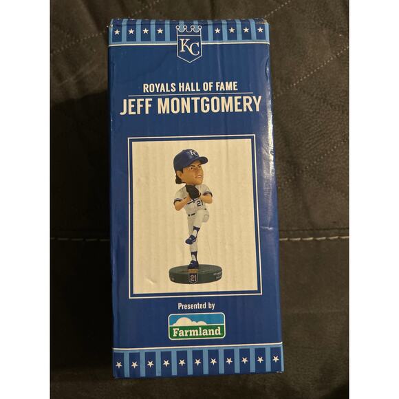 New in Box Kansas City Royals Hall of Fame Jeff Montgomery Bobblehead - Picture 1 of 4